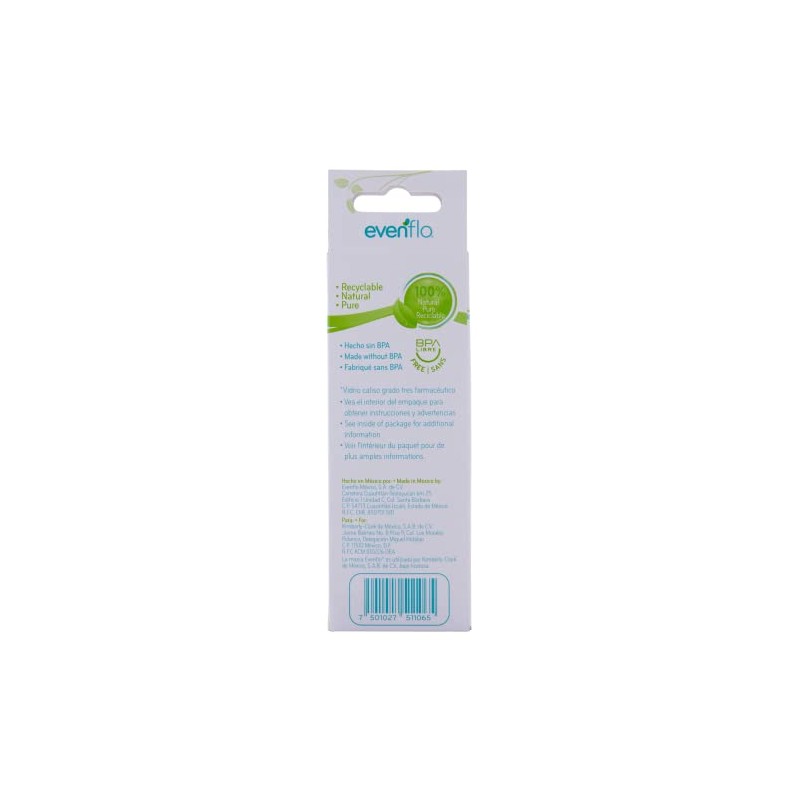 Evenflo Biberón de Vidrio de Grado Farmaceútico, 120 ml, Mamila