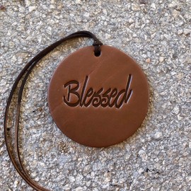 Air Flair | Leather Car Air Freshener | Blessed (Brown, Warm Sugar Scent)