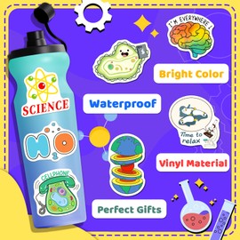 HomSeon 200PCS Science Stickers Chemistry Biology Physics Stickers for Students Kids Natural Science Class Teachers Laboratory Decor Water Bottles Laptop Science Party Gifts Prize Bulk