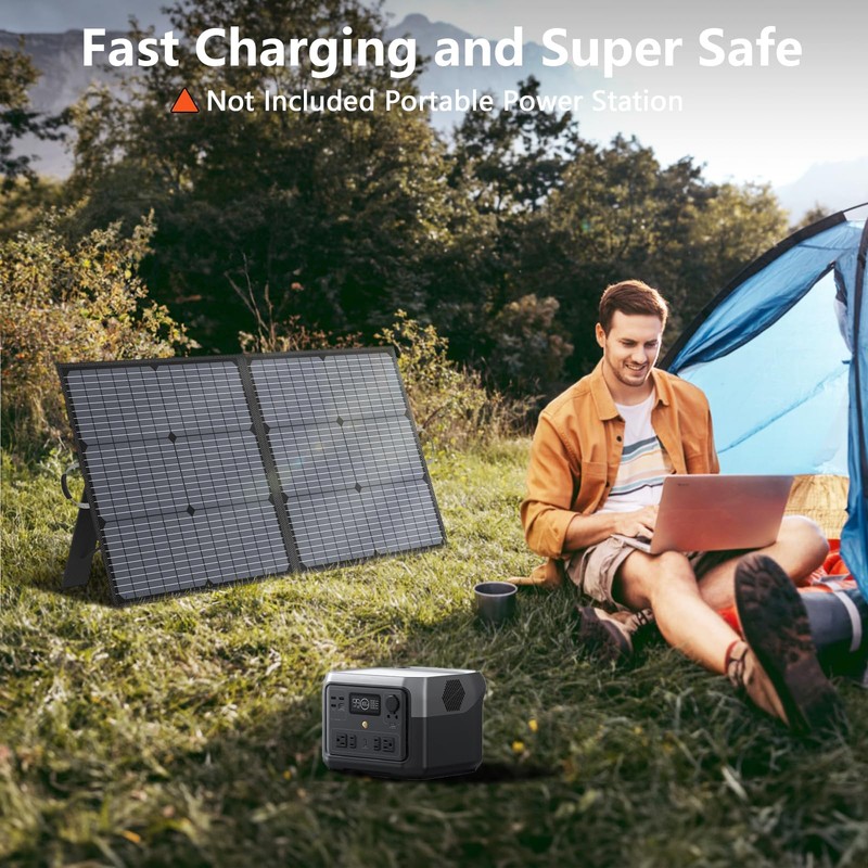 Solar Charger 110W Portable Solar Panel, IP67 Waterproof Foldable Solar