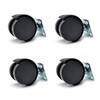 4X New 40mm Plastic Swivel Castor Wheel Black Furniture Caster