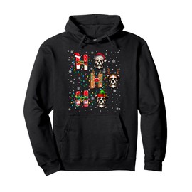 Ho Ho Ho Santa Hat Elf Matching Russell Terrier Dog Xmas Pullover Hoodie