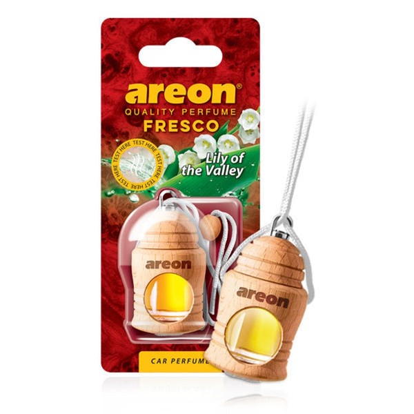 AREON Fresco Auto Duft Maiglöckchen Blume Weiß Glas Duftflakon Flakon