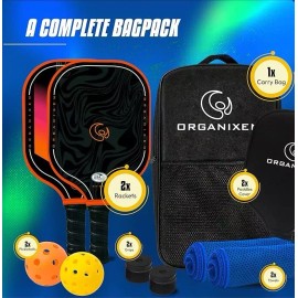 Organixen Pickleball Paddles Set of 2, USAPA Approved Fiberglass Pickleball Set
