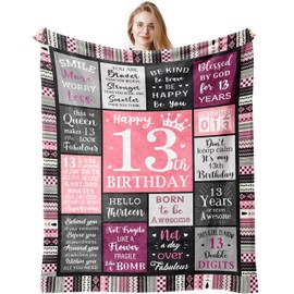 13th Birthday Gifts for Girls, Best Gifts for 13 Year Old Girl Blanket 150x130CM, Presents for 13 Year Old Girls, 13 Year Old Girl Birthday Gift Ideas, Teenage Girl Gifts for 13 Year Old Girl