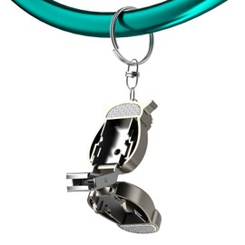 AUSBANNER German Professional Stainless Steel Mini Nail Clippers, Ultra Sharp and Sturdy Fingernail and Toenail Clippers, Foldable Portable Nail Clippers with Owl Patterns (Silver)