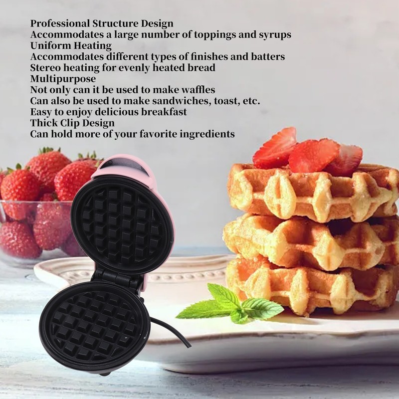 Mini Waffle Maker Stick Proof Double Sided Round Multifunctional Breakfast