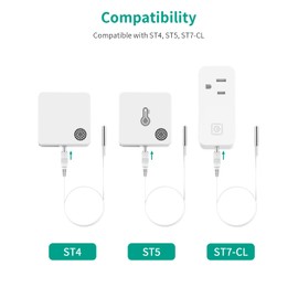 MOCREO Waterproof ST4/ST5 Probe Replacement with Built-in DS18B20 Temperature Chip, 4.92ft Flat Cable, for ST4/ST5 Refrigerator Wireless Thermometer