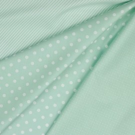 Oekotex Cotton Fabric Polka Dot Multicolour Woven Fabric Sold by the Metre Poplin 150 cm Wide from 0.5 Metres, mint