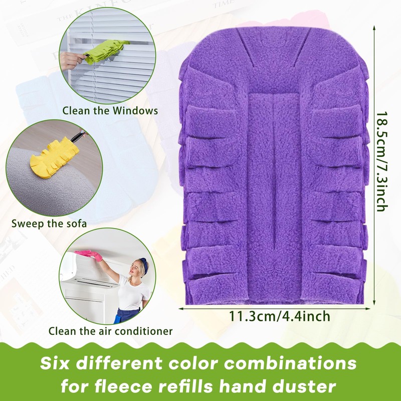Zubebe 50 Pcs Duster Refill Reusable Fleece Duster Refills Feather