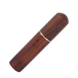 Wooden Toothpick Holder Capsule, Portable Rosewood Case with Screw Connection