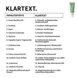 Niyok® Coconut Oil Toothpaste without Microplastic Plastic | Organic Natural Cosmetics Sensitive Also for Children from 6 Years | Herbal | Natural Toothpaste Vegan | Peppermint & Lemon with Fluoride