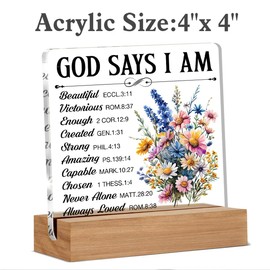 Religious Gifts for Women, Inspirational Birthday Spiritual Gifts for Women, Positive Affirmations Home Decor Office Desk Sign Keepsake