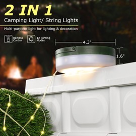 LIBERRWAY Camping String Lights, Portable Outdoor String Lights with Remote Control and Scheduling Type-C Charging Rechargeable Twinkle Camping Essentials Lights for Tent Christmas -32.8ft
