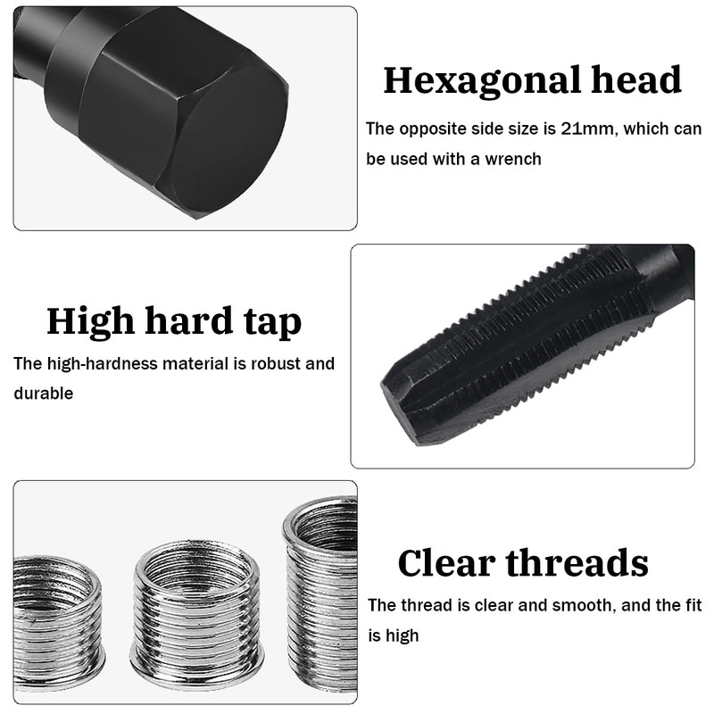 JNNJ Spark Plug Thread Repair Tool, Spark Plug Rethreading Tap