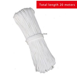 Udewo 2mm Roman Blind Cord, 20 Meters White Braided Cord Blind String Cord White String Picture Cord Lift Shade Cord Picture Hanging Cord Nylon Braided Cord Frame Hanging String for Crafts Blinds