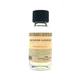 Pure Perfume Oil for Perfume Making, Personal Body Oil, Soap, Candle Making & Incense; Splash-On Clear Glass Bottle. Premium Quality Undiluted & Alcohol Free (1oz, Summer Jasmine)