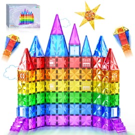 60PCS Diamond Magnetic Tiles Kids Toys for 3+ Year Old Boy and Girl Birthday Gifts, Magnetic Blocks Building Toys Games for Kids, STEM Learning Autism Sensory Toys for Toddlers Kids Ages 3-5, 5-7, 4-8