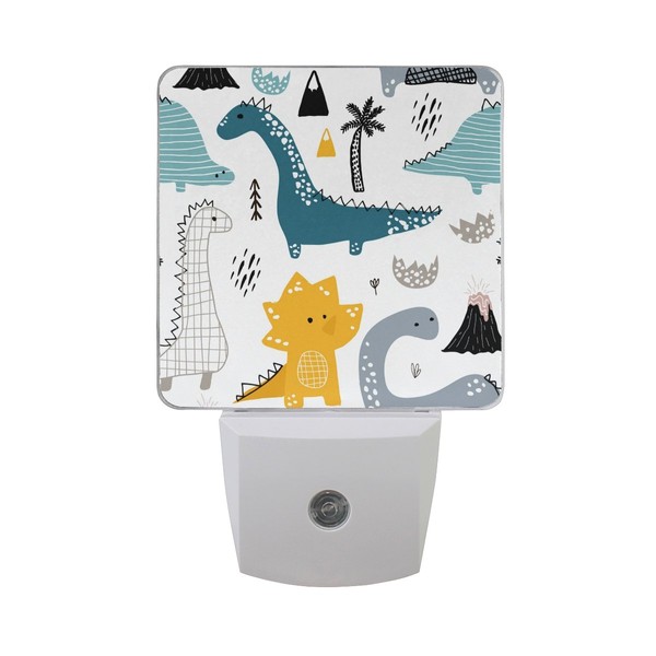 Plug-in LED Night Light Lamp Dino Scandinavian Style Printing with