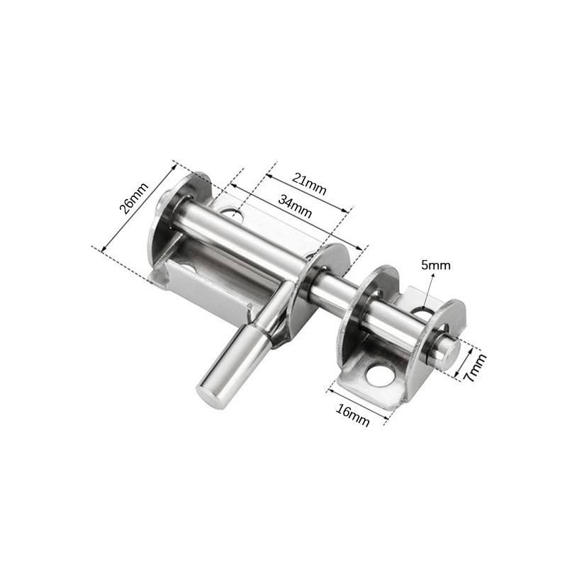 LOYELEY 2PCS Round Bar Latch Stainless Steel Sliding Latch Lock