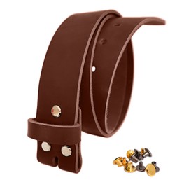 1.5 inch Men's Cowhide Geniune Leather Belt 38mm Classic without Buckle, Brown Cognac, 32 inch (Waist 32)