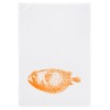 Tea Towel White Puffer Fish in Orange
