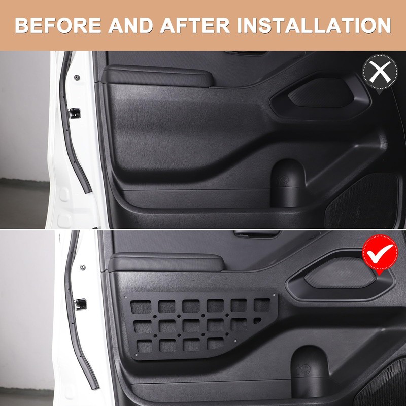 TerIourfou Front Door Pockets Molle Storage Panel Compatible with Nisan