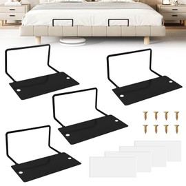 WYYHQO Mattress Holder, Pack of 4 Mattress Holders Against Slipping, Mattress Hanger, Mattress Holder Rail with Double-Sided Tape and Screws, for Fixing Bed Boards, Black
