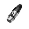 SIENOC 4 Pin XLR Female Header - Black Metal Housing-Silver
