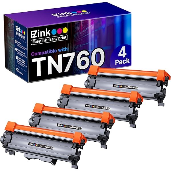 E-Z Ink Compatible TN760 Toner Cartridges Replacement for Brother TN-760