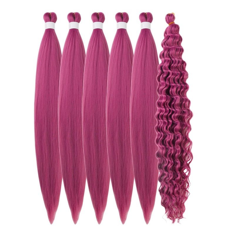 Deep Pink Braiding Hair Pre Stretched Knotless Braiding Hair for