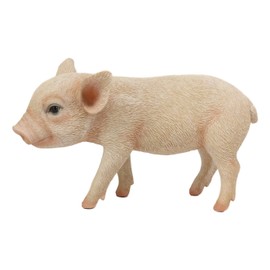 Ebros Adorable Realistic Animal Farm Babe Piglet Pig Statue 8" Long Rustic Country Piggy Pet Porcine Pigs Collectible Figurine
