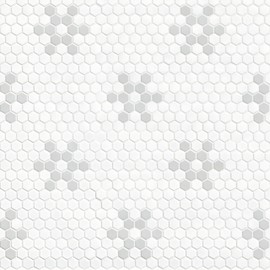 MSI White & Gray 12 in. x 12 in. Mod Petal Matte Porcelain Tile – Kitchen Backsplash, Floor Tile, Bathroom, Shower Wall, Mesh-Mounted Mosaic