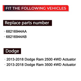 NITOYO 4WD Front Axle Actuator Fork Disconnect Compatible with Dodge Ram 2500 3500 2013 2014 2015 2016 2017 2018, Replaces 68216944AB, 68216944AA
