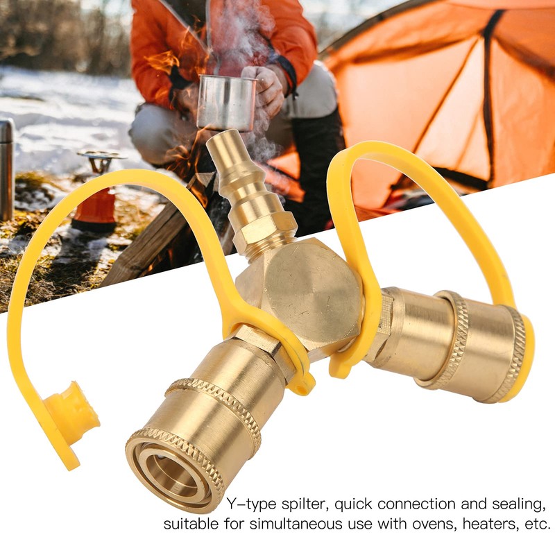 FOLOSAFENAR NPT Quick Connect Brass Y Type Spilter, 1/4 Inch