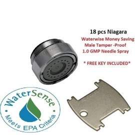 Niagara 18 Tamperproof Male Thread Needle Spray Faucet Aerator 1.0 GMP Niagara Free key