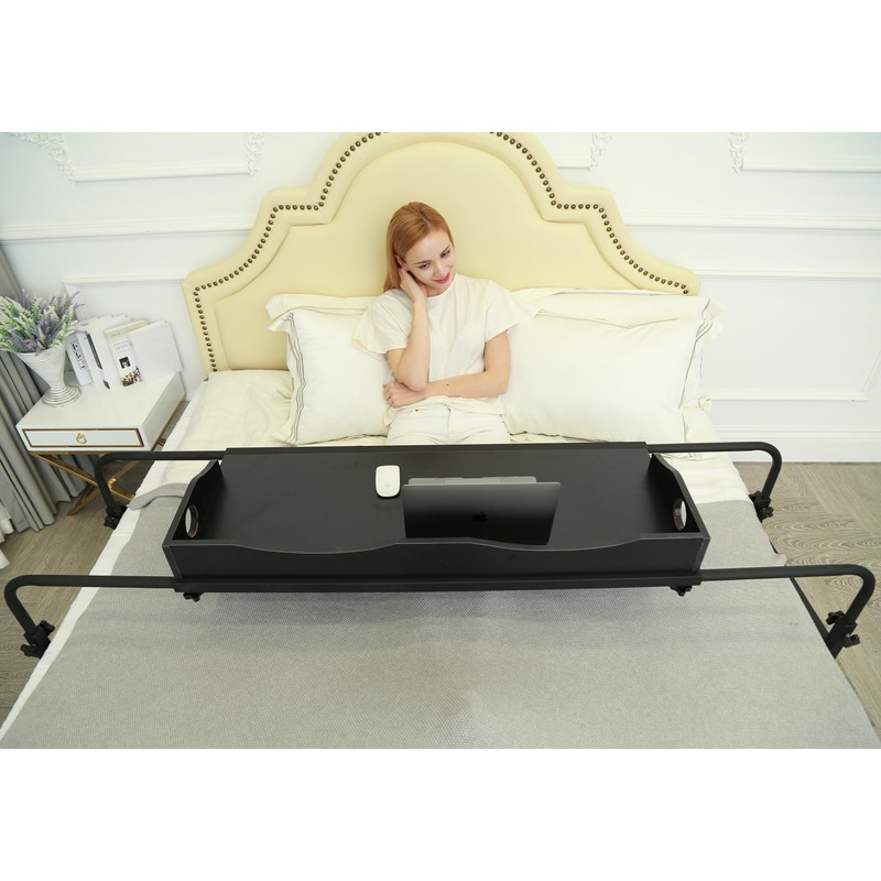 UNICOO® Adjustable Overbed Table, Over The Bed Table with Wheels,