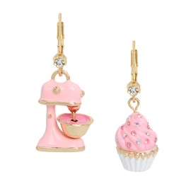 Betsey Johnson Womens Cupcake Mismatch Drop Earrings