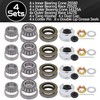 25580 14125A Trailer Axle Bearing Kit 4 Sets,5200-7000 lb for
