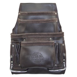 Graintex PS1234 10 Pocket Tool Pouch Oil Tanned Leather for Constructors, Electricians, Plumbers, Framers