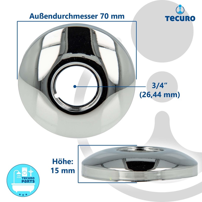 Tecuro Threaded Socket 3/4 Inch Diameter 70 mm x Height
