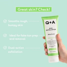 Q+A Salicylic Acid Body Wash and Salicylic Acid Smoothing Body Lotion Set (250ml x 2), Exfoliating Body Care Duo for Rough and Bumpy Skin