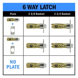 Nuk3y Hulk Series Lever Door Handle Slim Square Modern Contemporary Lever Set (Entry, Satin Nickel)