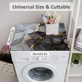 REESTBOO Washer and Dryer Top Protector Mat, Absorbent Anti-Slip Washer Dryer Covers for The Top, Dust-proof Washing Machine Dryer Mat for Laundry Room Kitchen Home Countertop, 23.6" x 23.6" (Grey)