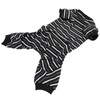 Dog Pajamas Warm 4 Legged High Collar Soft Stretchy Striped