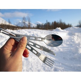 BasicNature Bivouac Backcountry Cutlery Set Grey One Size