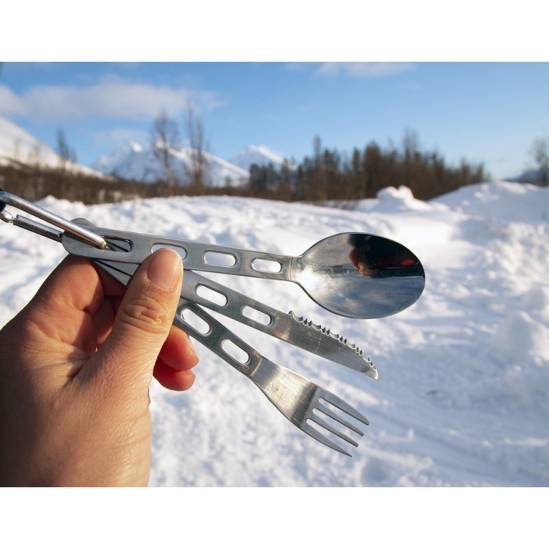 BasicNature Bivouac Backcountry Cutlery Set Grey One Size