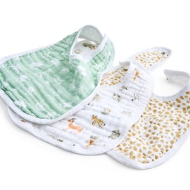 aden + anais essentials giraffe safari 3 pack snap bibs