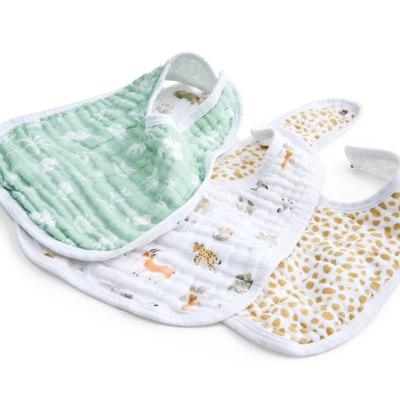 aden + anais essentials giraffe safari 3 pack snap bibs