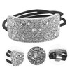 Beavorty 4Pcs Crystal Hair Bands Sparkly Rhinestone Ponytail Holders for